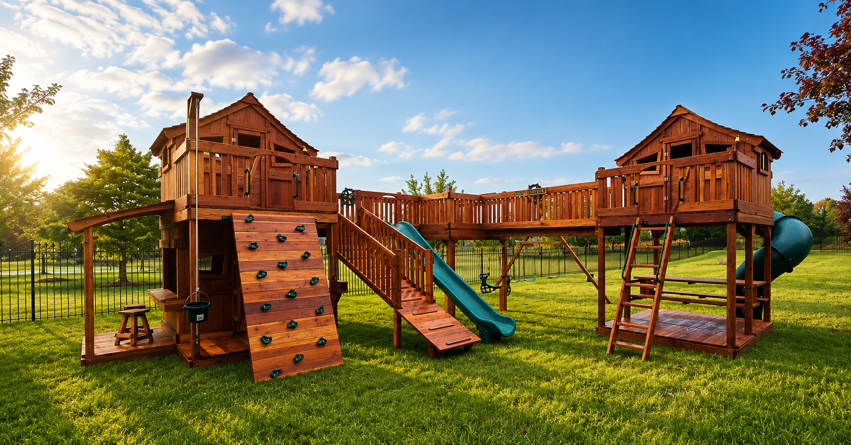 Redwood Playsets can withstand all types of weather.